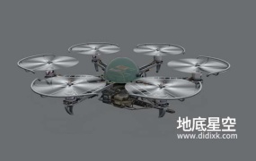 3D模型-六翼军用攻击型无人机C4D模型