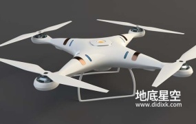 3D模型-四个螺旋桨的飞行器四旋翼无人机