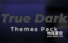 Blender黑色UI界面主题 True Dark Blender Theme Pack v1.1