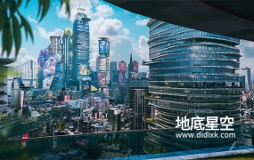 3D模型-旧金山现代城市都市建筑酒店楼房