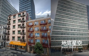 3D模型-城市建筑纽约市区街道建筑C4D模型
