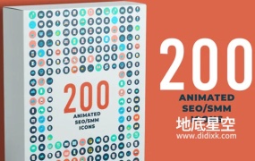 AE模板-200个扁平化日常生活MG图标动画