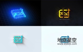 AE模板-5组闪亮简洁的LOGO标志演绎展示片头动画