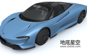 3D模型-2020款迈凯伦陆地飞行器跑车C4D模型