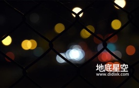视频素材-夜晚城市灯光车灯虚化视频动画