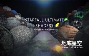 E3D材质-500组Element 3D石头砖块玻璃钢铁木纹布料地面塑料文字倒角E3D材质预设