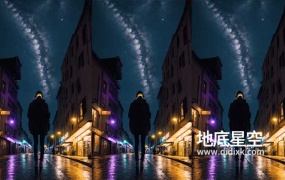 街道巷子霓虹灯人物低镜头拍摄
