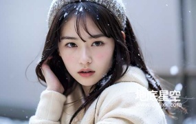 冬天室外美女照片