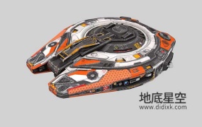 3D模型-科幻飞船太空舰飞船C4D模型