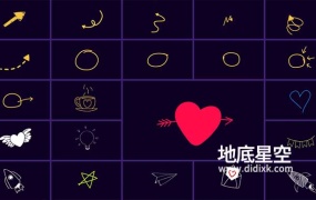 达芬奇模板-丰富多彩的卡通动态图形元素动画