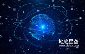 视频素材-科技感地球旋转互联网粒子穿梭