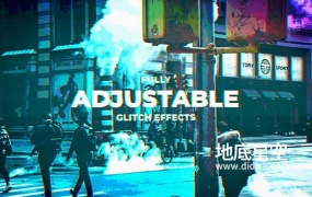 AE模板-350种信号干扰毛刺故障损坏标题排版标志展示视频转场效果