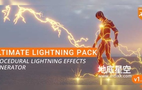 Blender预设-电流闪电特效资产预设 Ultimate Lightning Pack V1.2