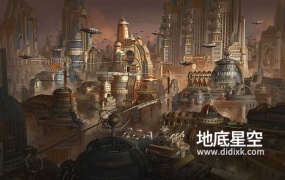 3D模型-未来科幻建筑楼房朋克乌托邦城市场景模型