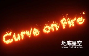 Blender预设-自定义路径火焰燃烧动画资产预设 Curve Fire V1.2