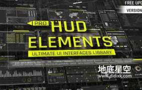 AE模板-未来科技科幻大数据专业军事用户屏幕界面图形元素HUD动画包