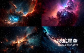 视频素材-5组宇宙星云星空粒子视频