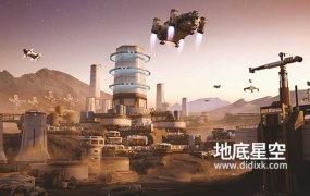 3D模型-未来火星居住外星科幻基地建筑场景