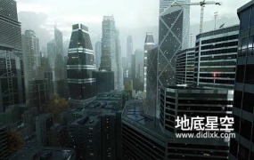 3D模型-现代化楼房建筑香港城市街区3D模型