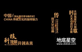 PR模板-风沙粒子金属字幕条