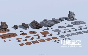 3D模型-太空宇航员角色漫游者地形环境模型