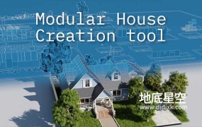 Blender预设-模块化郊区房屋3D模型创建工具插件资产预设 Modular Suburban House Creation Tool