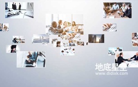 AE模板-多图展示汇聚成金属标题