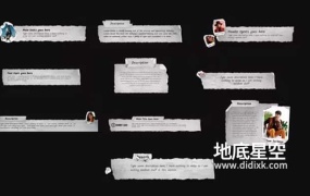AE模板-纸张剪纸揉捏展开设计文字标题字幕条动画