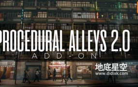 Blender插件-三维楼房街道小巷场景模型生成器 Procedural Alleys V2.0+Assets预设库+使用教程