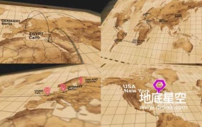 AE模板-世界地图连线动画创建器