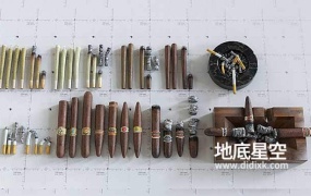 Blender预设-香烟雪茄3D模型资产预设 Cigars Cigarettes Joints Blunts And Ashtrays – 3D Assetkit Pbr