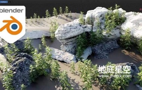 Blender插件-自然环境植物石头预设 BagaPie Modifier Assets V10.4.4+预设库