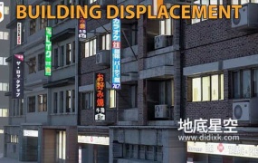 3Dm模型-日本街道楼房建筑模型资产Blender预设