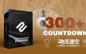 AE脚本-300种有创意感的复古字母数字贴纸倒计时动画预设