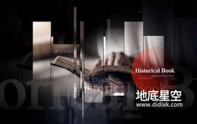 AE模板-复古史诗级时间线纪念照片图片幻灯片