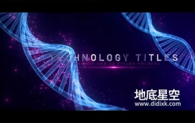 AE模板-未来科学生物学医疗粒子元素背景开场文字展示片头 Science Opener
