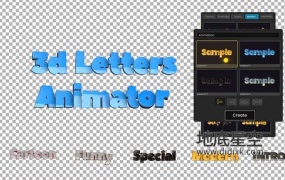AE脚本-120个三维文字标题动画预设 3D Letters Animator v1.0