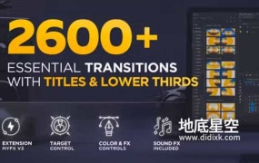 PR脚本-2600种水墨笔刷光效模糊故障扭曲淡入淡出图形分割翻转视差转场预设