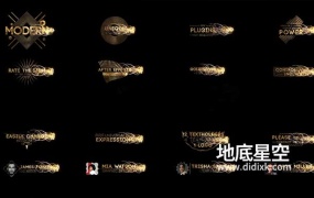 AE模板-金色粒子文字标题显示动画