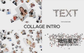 AE模板-多张照片汇聚成文字动画