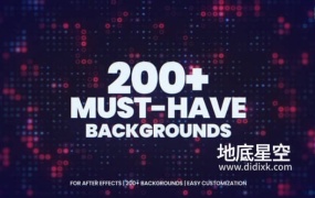AE模板-200种多彩抽象的图形LED屏背景效果动画