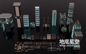 3D模型-Blender科幻城市建筑3D模型 Sci-Fi Building Structure