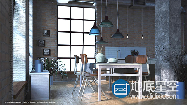 C4D Octane渲染预设：100组玻璃钢铁布料塑料大理石木纹器4K材质