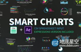 AE模板-数据图表导入生成信息表格数据动画 Smart Charts CSV Infographics