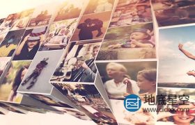 AE模板-马赛克照片墙纪念日生日祝福图片变化logo标志展示动画