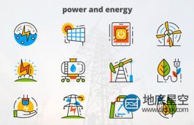 AE模板-典礼能源扁平化MG动画图标