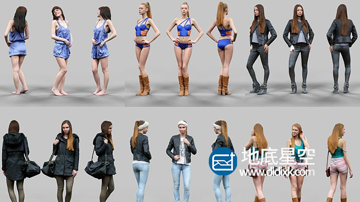 3D模型-6个高精度女性角色人物 Cubebrush – 6 Realistic Female Characters Vol.1