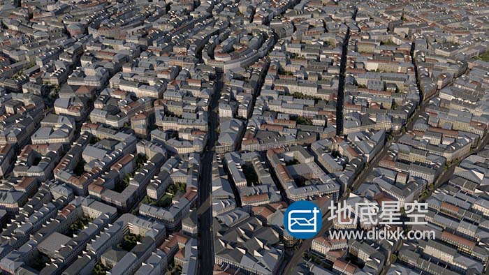 C4D模型-法国巴黎密集的城区楼房C4D模型 Paris city building