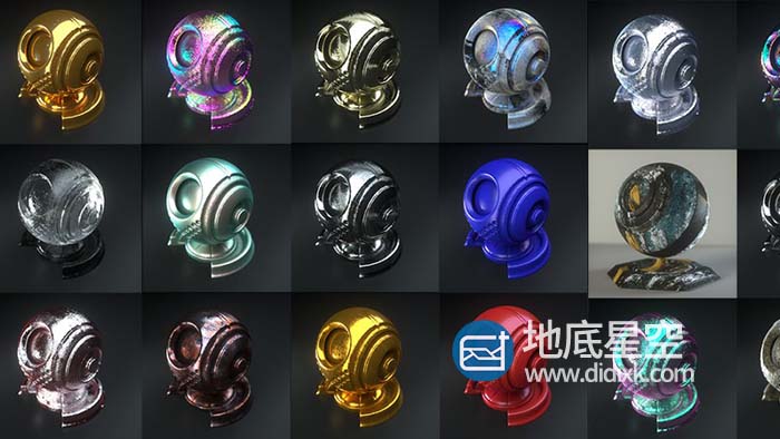 金属材质-99个oc材质球 octane材质球OC预设