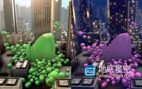 AE模板-大气震撼的E3D三维城市建筑球滚动标志logo展示 Happy Day Opener